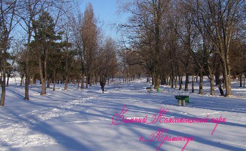 На санках в Комсомольском парке