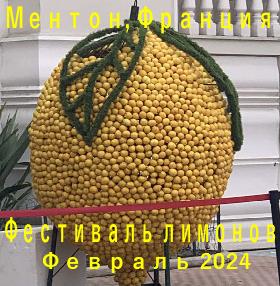 Ментон. Фестиваль лимонов 2024. Фигуры из цитрусовых